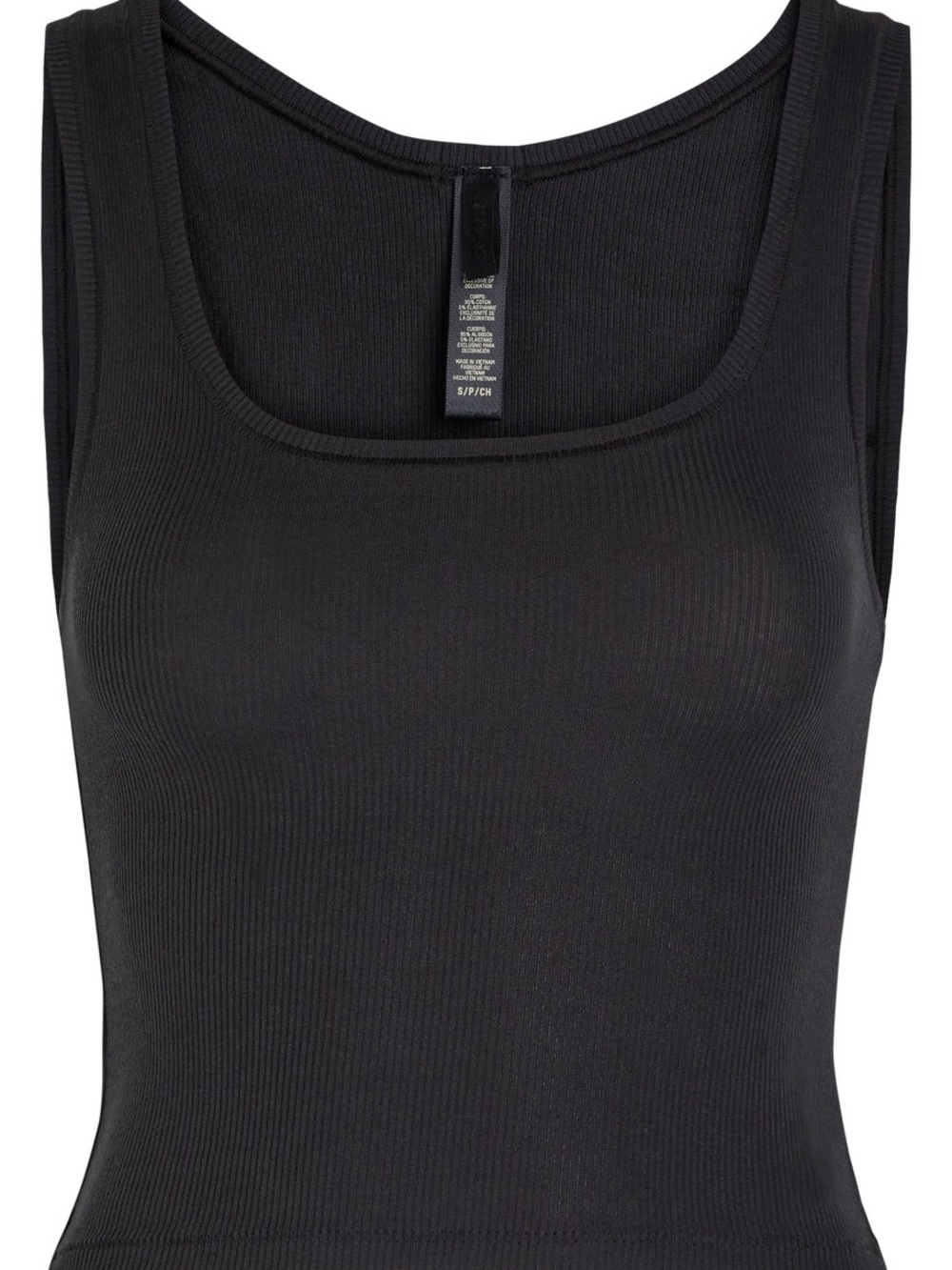 Skims cotton rib tank crop in soot
